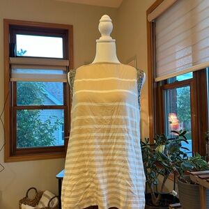 J. Crew Cream and White Striped Tank Top